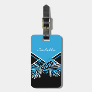Etiqueta De Bagagem Cheerleader em Azul, Branco e Preto