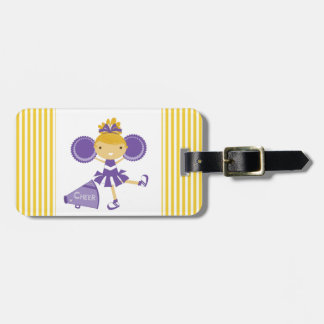 Etiqueta De Bagagem Cheerleader no roxo
