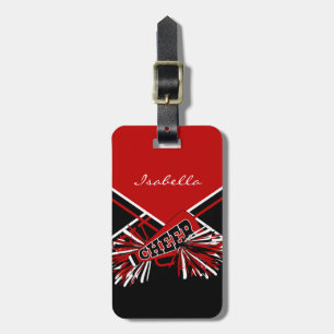 Etiqueta De Bagagem Cheerleader 📣 roupa em vermelho e preto