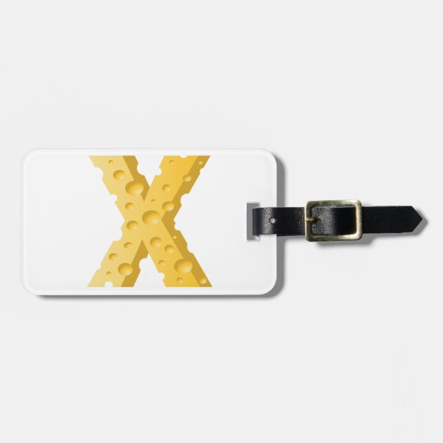 Etiqueta De Bagagem Cheese Letter X Typography (Frente Horizontal)