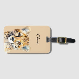 Etiqueta De Bagagem Cheetah Face Personalizada