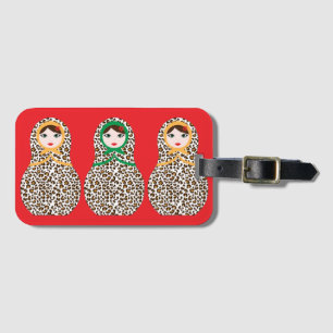 Etiqueta De Bagagem Cheetah Impressão Matryoshka Tag