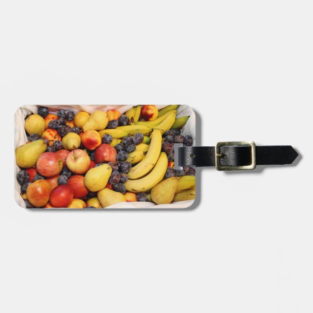 Etiqueta De Bagagem Cheio De Cesto De Frutas (Frente Horizontal)