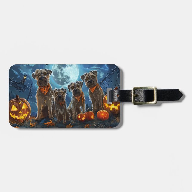 Etiqueta De Bagagem Chesapeake Bay Terrier Halloween Spooky (Frente Horizontal)