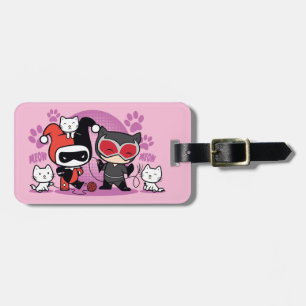 Etiqueta De Bagagem Chibi Harley Quinn e Chibi - Mulher Gato