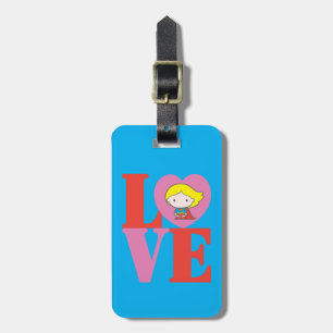 Etiqueta De Bagagem Chibi, super garota, amor
