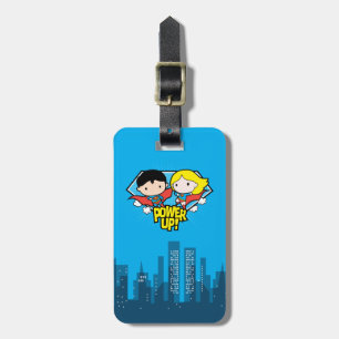 Etiqueta De Bagagem Chibi Superman e Chibi Supergirl Ligam!