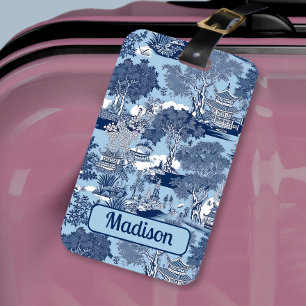 Etiqueta De Bagagem Chic Blue Willow chinoiserie cott