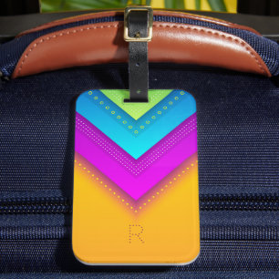 Etiqueta De Bagagem Chic Geométrica do Boho Moderno Monograma