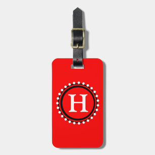 ETIQUETA DE BAGAGEM CHIC LUGAGAGE/BAG TAG_01 RED WITH WHITE MIÇANGA