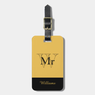 Etiqueta De Bagagem CHIC LUGAGAGE TAG_"Mr" DOURADO/BLACK