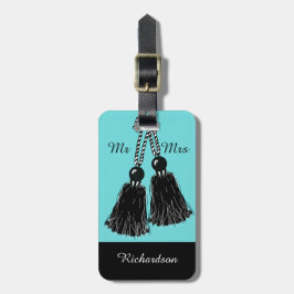 Etiqueta De Bagagem CHIC LUGAGAGE TAG_"Mr & Mrs" BLACK TASSELS