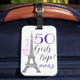 Etiqueta De Bagagem Chic Paris Eiffel Tower 50th Birthday Girls Trip