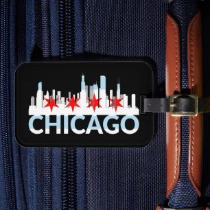 Etiqueta De Bagagem Chicago Illinois Cidade Ventosa 4 Estrelas Logotip