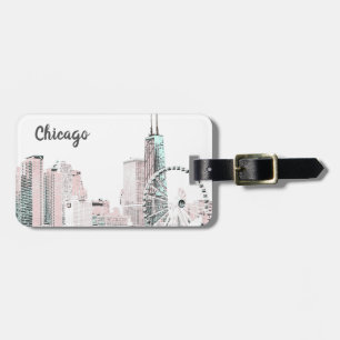 Etiqueta De Bagagem Chicago Skyline