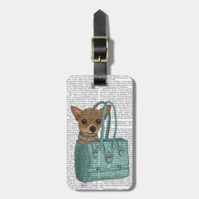 Etiqueta De Bagagem Chihuahua em Bag (Frente Vertical)