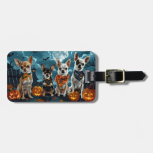 Etiqueta De Bagagem Chihuahua Halloween Assustador