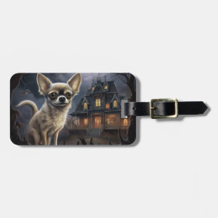 Etiqueta De Bagagem chihuahua Halloween Assustador