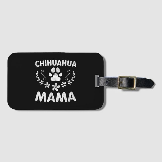 Etiqueta De Bagagem Chihuahua Mama (Frente Horizontal)
