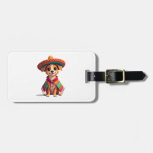 Etiqueta De Bagagem Chihuahua México Cinco de Maio Cachorro Engraça