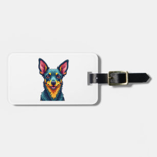 Etiqueta De Bagagem Chihuahua Pintura Abstrata Cor Cachorro Fofo (2