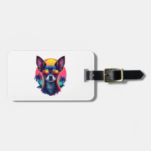 Etiqueta De Bagagem Chihuahua Pintura Abstrata Cor Cop de Cachorro