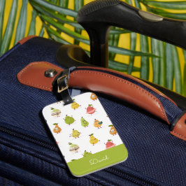 Etiqueta De Bagagem Children's pattern of fun pears