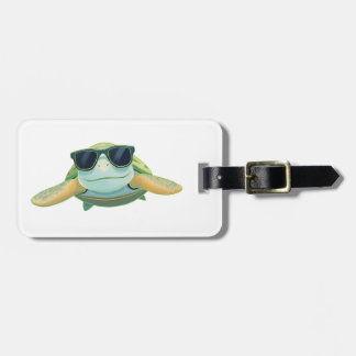 Etiqueta De Bagagem Chill Sea Turtle with Sunglasses