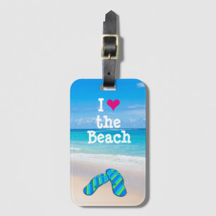 Etiqueta De Bagagem Chinelos De Praia Tropicais Nas Fronteiras Da Palm