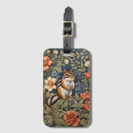 Etiqueta De Bagagem Chipmunk Bonito William Morris Inspirou Floral