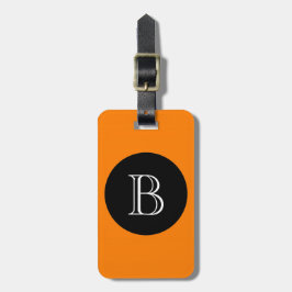 ETIQUETA DE BAGAGEM CHIQUE LUGGAGE/BAG TAG_32 ORNGE/BLACK/MONOGRAM