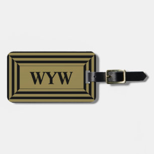 ETIQUETA DE BAGAGEM CHIQUE LUGGAGE/BAG TAG_47 TAN_GEOMETRIC PROFUNDO