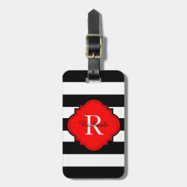 ETIQUETA DE BAGAGEM CHIQUE LUGGAGE/BAG TAG_MODERN 01 RED/BLACK/WHITE