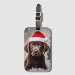 Etiqueta De Bagagem Chocolate Labrador Natal