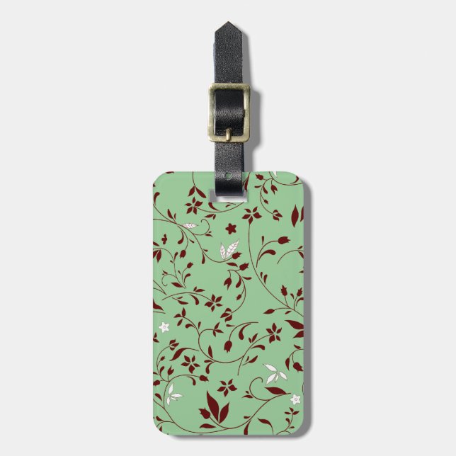 Etiqueta De Bagagem Chocolate Mint Floral (Frente Vertical)