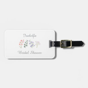 Etiqueta De Bagagem Chuva de Noiva Aquarela Flor Silvestre Boho