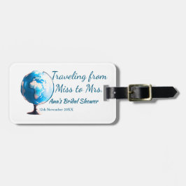 Etiqueta De Bagagem Chuveiro de noiva viagem adicionar nome data senho