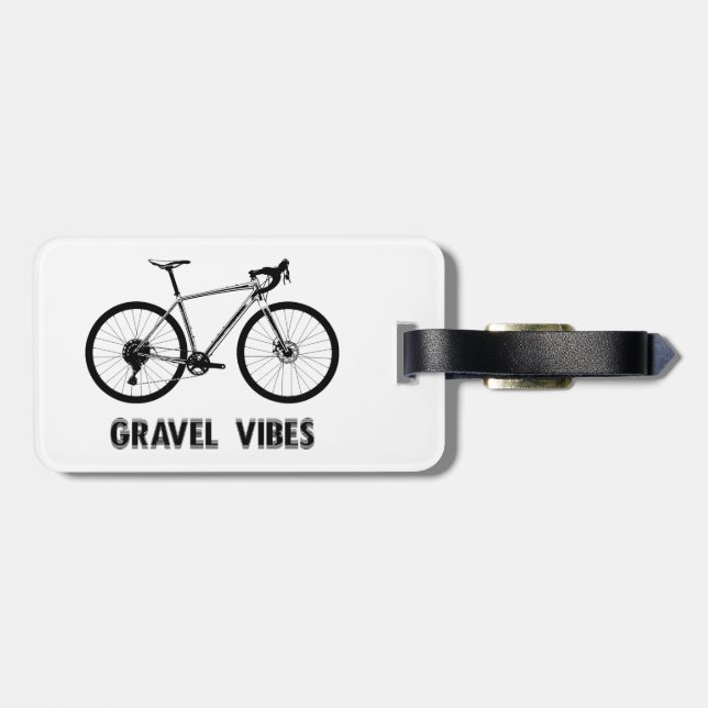 Etiqueta De Bagagem Ciclismo Vibes em Cascalho (Traseira Horizontal)