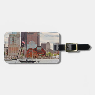 Etiqueta De Bagagem Cidade - Boston Ma - Caminhada pelo porto com vist