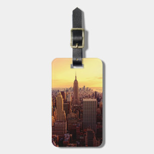 Etiqueta De Bagagem Cidade da skyline de New York com estado do