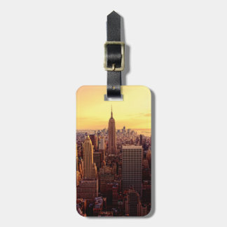 Etiqueta De Bagagem Cidade da skyline de New York com estado do