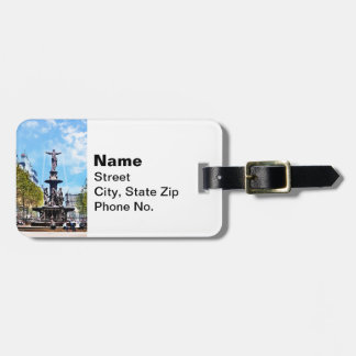 Etiqueta De Bagagem Cincinnati OH - Fountain Square and Tyler-Davidson