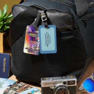 Etiqueta De Bagagem Cincinnati Skyline Abstrato Art