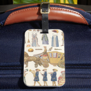 Etiqueta De Bagagem Cinderela, Vintage, Brinquedos vitorianos de bonec