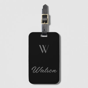 Etiqueta De Bagagem cinza &negra personalizada