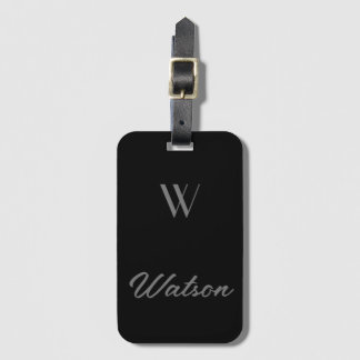 Etiqueta De Bagagem cinza &negra personalizada