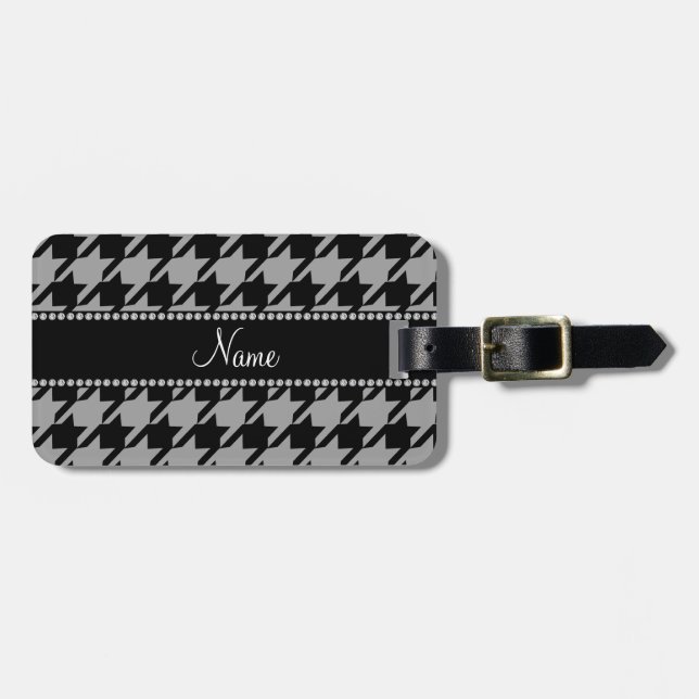 Etiqueta De Bagagem cinza personalizada (Frente Horizontal)