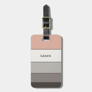 Etiqueta De Bagagem Cinza Rosa Na moda Moderna -  Simples Jovem