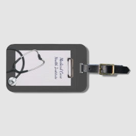 Etiqueta De Bagagem Cinzas de Área de Transferência Médica com Estetos