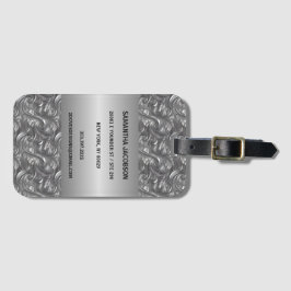 Etiqueta De Bagagem Cinzas de Prata Decorativa Personalizadas e Pretas
